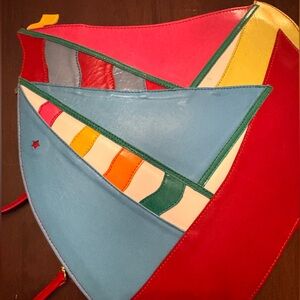 Vintage Zalo Colorful Geometric Leather Purse
